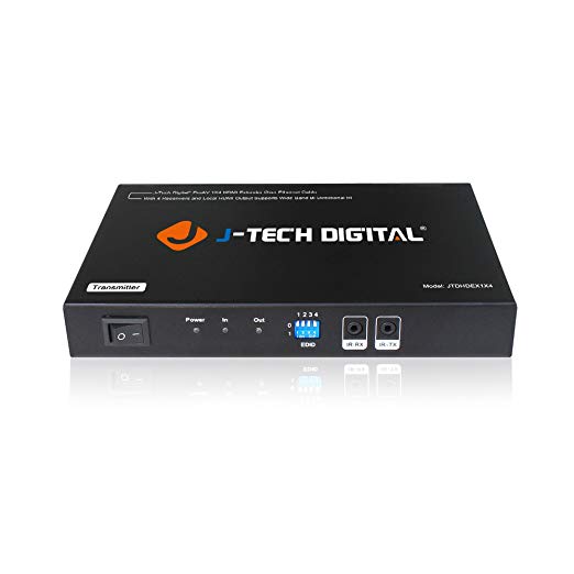 J-Tech Digital ProAV 1X4 HDMI Extender HDMI Amplifier HDMI Splitter over Ethernet Cable with Bi-Direction IR and EDID Functions (1x4)