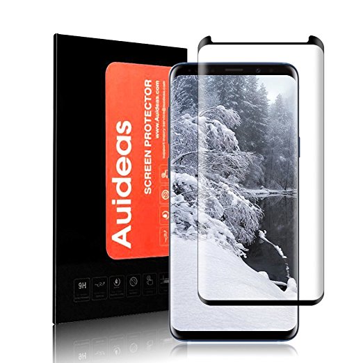 Galaxy S9 glass screen protector, Auideas premium glass scratch-resistant screen protector, clear HD Samsung Galaxy S9 screen film.