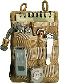 Viperade VE3 Tool Pouch Pocket Organizer, Nylon Tool Belt Loop Pouch with 4 Pockets Tool Storage EDC Pouch for Flashlight/Pocket Knife, Tactical Pen, Notebook