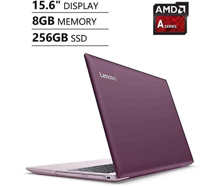 Lenovo Ideapad 330 15.6" Anti Glared HD Premium Business Laptop (AMD A9-9425 up to 3.7 GHz, 8GB DDR4 Memory, 256GB SSD, AMD Radeon R5 Graphic, DVD-RW, HDMI, Windows 10 Home) - Purple