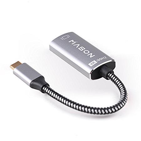 USB C to HDMI Adapter (4K@60Hz), USB Type-C to HDMI Adapter (Thunderbolt 3 Compatible) for MacBook Pro 2016 2017, Imac, Samsung Galaxy S9/S8/Note 8, Chromebook, Dell XPS 13/15, Pixelbook and More.