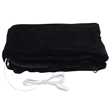Infrared USB Electric Heated Blanket Cushion Pad，Portable Heated Shawl Winter Electric Warming Neck Shoulder, Ultra Soft Cosy Comfort (Black)
