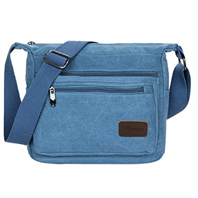 Fabuxry® Casual Canvas Zipper Single Adjustable Strap Shoulder Bags Messenger Crossbody Handbags