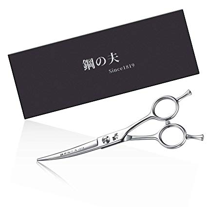 Professional Hair Scissors -Curved Scissors- Barber Hair Cutting Scissors 6.0-inch Razor Edge Hair Cutting Shears for Salon - Made from Stainless Steel with Fine Adjustment Screw