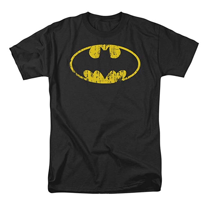 Batman Classic Distressed Logo DC Comics Adult T-Shirt Tee