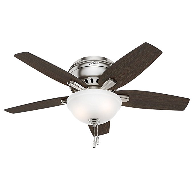 Hunter 51082 Newsome Ceiling Fan with Light, 42"/Small, Brushed Nickel