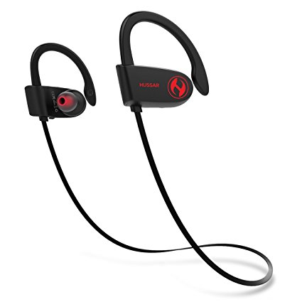 Hussar Magicbuds2 Bluetooth Headphones, Wireless Sports Earbuds with Mic, IPX7 Waterproof, Stereo HD Sound, EQ switch, Noise Cancelling, Secure Fit Headsets, 12-hour Battery