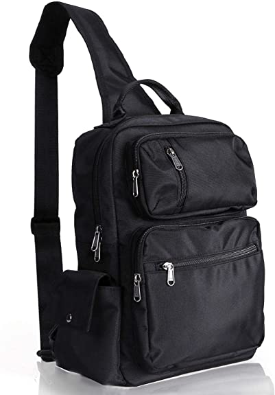 ESVAN Floral Sling Bag Shoulder Backpack Travel Rucksack Cross Body Messenger Bag Unisex