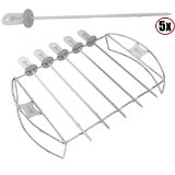 Barbecue Skewer Shish Kabob Set - LIFETIME GUARANTEE - BBQ Kebab Rack Maker for Meat and Vegetable - Portable Stainless Steel Kabab Stick for Cooking on Gas or Charcoal Grill - 180 Degree Rotisserie