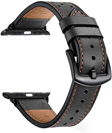 Genuine Leather Strap Compatible with Apple Watch 44mm 42mm 40mm 38mm Leather Band for All iwatch Versions Edition Series 5/4/3/2/1