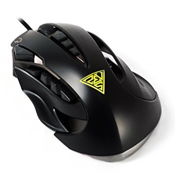 GAMDIAS Zeus GMS1100 Laser  Unique Side Grip Calibration MMORPG Gaming Mouse, 9 Programmable Buttons 8200 DPI for PC, Adjustable Weight  System