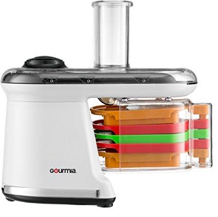 Gourmia GMS100 Power Dicer Plus Multi-Purpose 5 in 1 Electric Mandoline Food Dicer Chopper Slicer Grater and Shredder - Includes 5 Blades