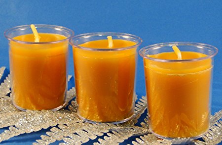 BCandle 100% Beeswax 15-hour Votives Candles Organic Hand Made - 2" Tall, 1 1/2 Thick (Pack of 3)