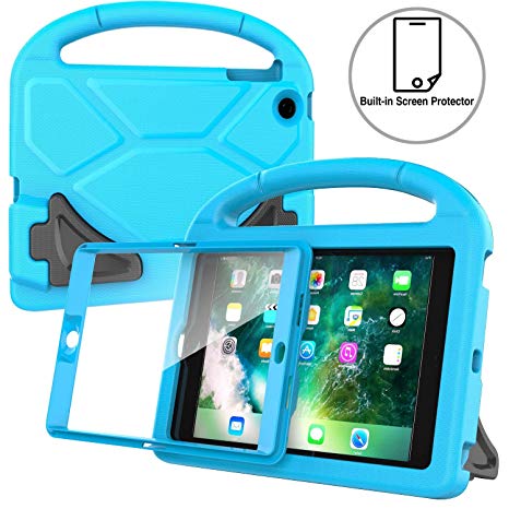 AVAWO Kids Case Built-in Screen Protector for iPad Mini 1 2 3 - Light Weight Shock Proof Handle Stand Kids for iPad Mini 1st Generation, iPad Mini 2nd Generation, iPad Mini 3rd Generation - Blue