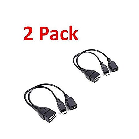 2 Pack Usb Port Terminal Adapter Otg Cable For Fire Tv 3 Or 2nd Gen Fire Stick - Black