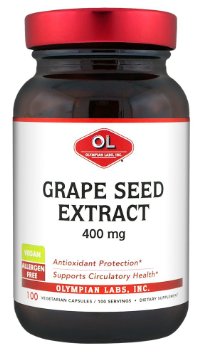 Olympian Labs Grape Seed Extract 400mg, 100 capsules bottle