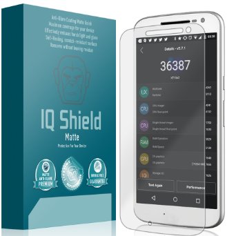 Moto G4 Screen Protector, IQ Shield® Matte Full Coverage Anti-Glare Screen Protector for Motorola Moto G4 Bubble-Free Film - with Lifetime Warranty