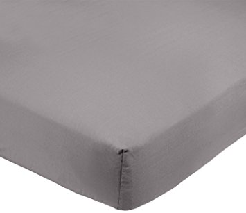 AmazonBasics Microfibre Fitted Sheet, Double - Dark Grey