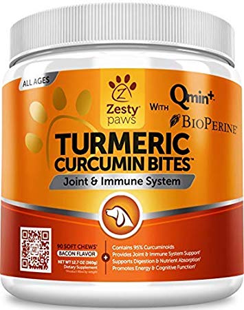 Turmeric Curcumin for Dogs - Herbal Soft Chews with 95% Curcuminoids for Digestive + Immune Health - Arthritis + Hip & Joint Support - With Organic Turmeric, Coconut Oil & BioPerine - 90 Chew Treats
