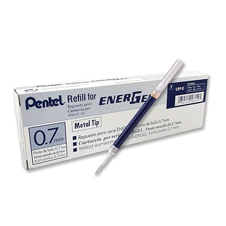 Pentel EnerGel LR7 Ultra Smooth Refill - 0.7 mm (Blue, Pack of 10) By DTL Company