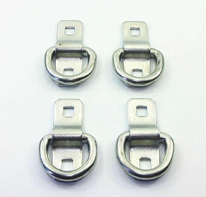 WorldPac (Pack of 4) Heavy Duty 3/8 5,000lbs Anchor Point Surface Mount Tie Down D Ring - GRIPON