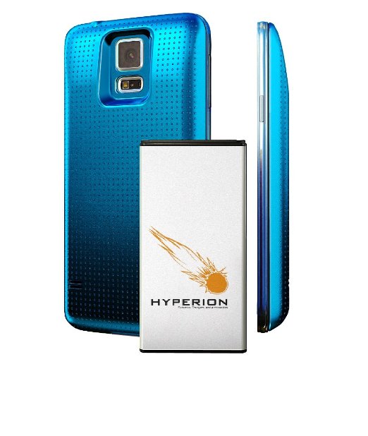Hyperion Samsung Galaxy S5 / SV (SM-G900) 5600mAh Extended Battery with NFC / Google Wallet Capability and Back Cover (Compatible Samsung Galaxy S5 S V SV, SM-G900) **2 Yr NO HASSLE Warranty** - BLUE