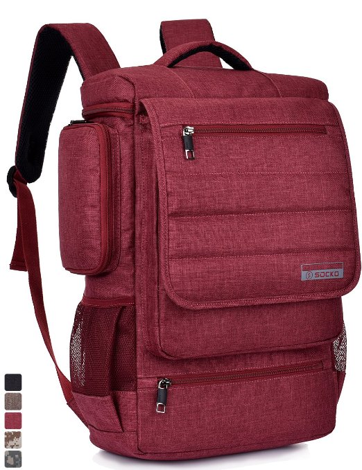 Laptop Backpack BRINCHTM Multifunctional Unisex Luggage and Travel Bags Knapsackrucksack Backpack Hiking Bags Students School Shoulder Backpacks Fits Up to 17 Inch Laptop Macbook ComputerRed