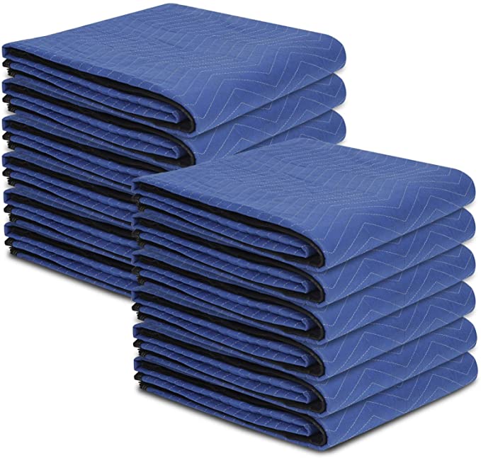 ZENY 12 Moving Blankets Packing Blanket Quilted Shipping Furniture Pads 80’’x 72’’(35 lb/dz Weight) Moving Supplies,Furniture Protection and Pack Blankets