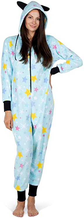 Totally Pink Women's Warm and Cozy Plush Adult Onesies for Women One Piece Novelty Pajamas