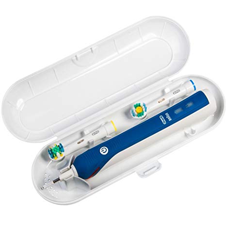 Nincha Portable Replacement Plastic Electric Toothbrush Travel Case for Oral-B Pro Series (White)