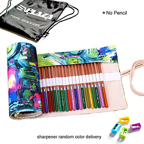 E'Plaza 72 Inserting Canvas Sketching Drawing Pencil Wrap Pouch Roll Up Case Holder Storage Bag (painting 72)