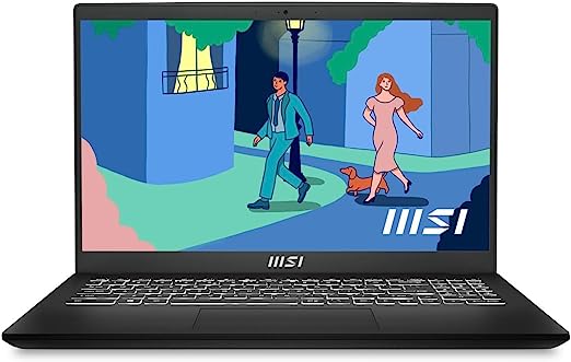 MSI Modern 15 15.6" Ultra Thin & Light Business Laptop: Intel Core i7-1255U Intel Iris Xe 16GB DDR4 512GB NVMe SSD, 180-Degree Lay-Flat, USB Type-C, MicroSD Card Reader, Win 11 Home: Black B12M-013