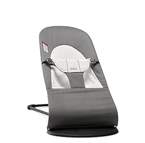 BabyBjörn Bouncer Balance Soft, Woven/Jersey, Dark Gray/Gray | 2-in-1 Adjustable Baby Bouncer Seat and Toddler Chair, Newborn to Toddler (8-29 lbs), 4 Positions, Lightweight & Portable