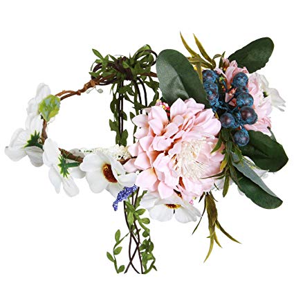 Valdler Exquisite Flower Crown Flower Headband for Spring Tourism Wedding Festivals Party