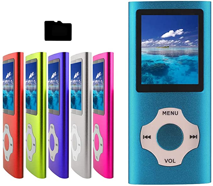 Tomameri - Portable MP3 / MP4 Player with Rhombic Button, Including a 16 GB Micro SD Card and Support Up to 64GB, (Sky Blue)
