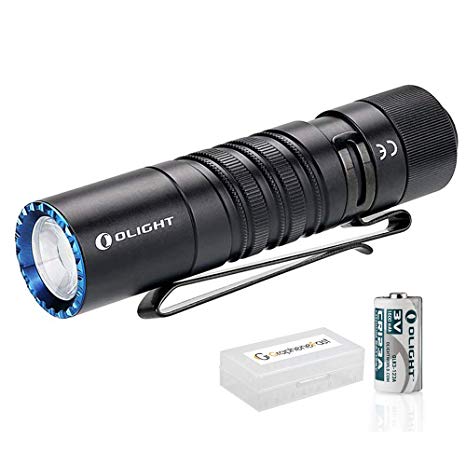 Olight M1T Raider 500 Lumen EDC Flaslight with Luminu Tac and Single CR123A Battery, for Tactical Gear and EDC Lineup, Bundle Battery Case