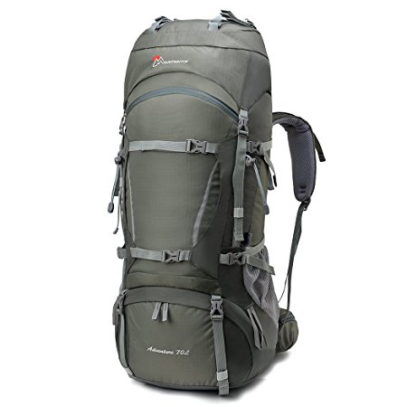 Mountaintop 70L 10L Internal Frame Backpack Hiking Backpack Backpacking Trekking Bag with Rain Cover-5805II