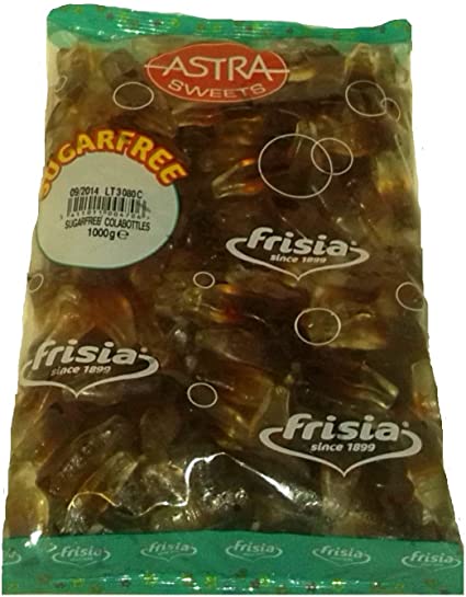 Sugar Free Jellies Gums Sweets - Bulk Buy Bag 1kg (Cola Bottles) by Astra Sweets