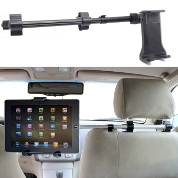 ChargerCity Premium Center Extension Car Seat Headrest Mount w/ Universal Tablet Cradle Holder for Apple iPad Air Pro Mini Nexus Samsung Galaxy Tab Microsoft Surface Pro (Fits All 7 - 12 inch screens)