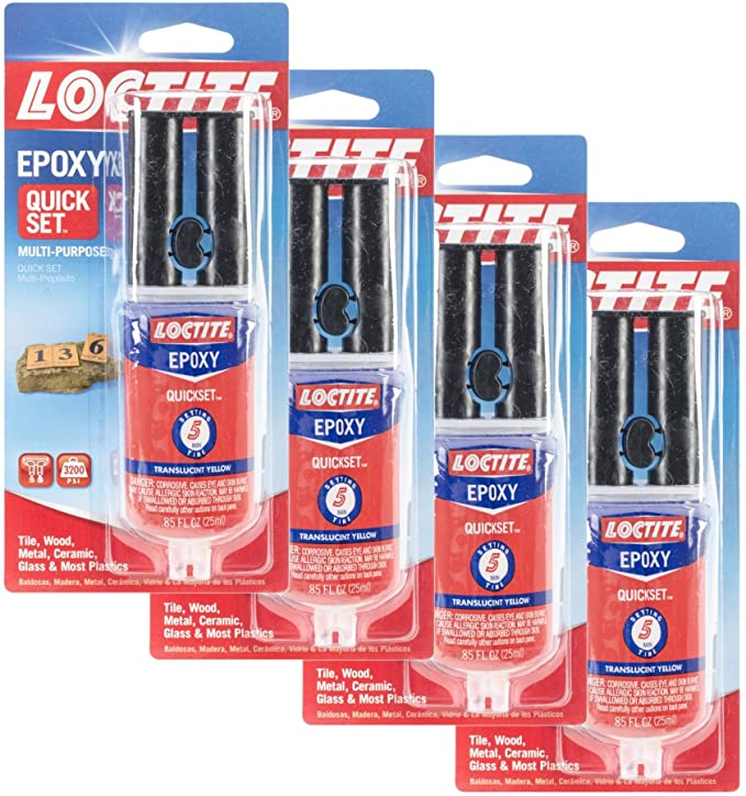 Loctite Epoxy Quick Set 0.85-Fluid Ounce Syringe (1395391) - 4 Pack