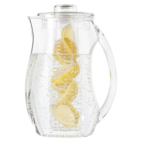 VeBo Tea and Fruit Infusion Pitcher With Ice Core Rod - 2.9 Quart Water Pitcher Infuser