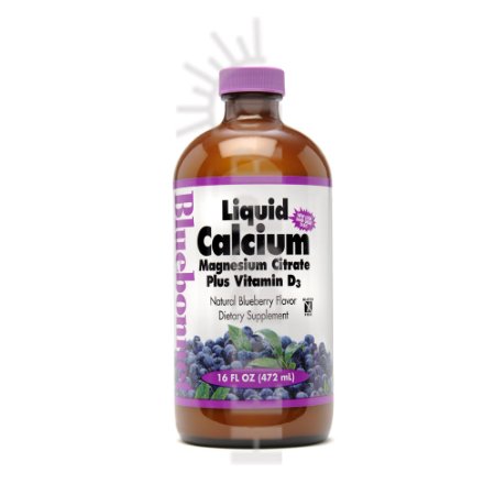 BlueBonnet Liquid Calcium Magnesium Citrate, Blueberry, 16 Fluid Ounce