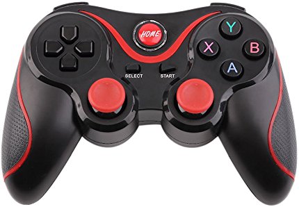 Wireless Game Controller Rechargeable for Android Phone, Pad, TV, KODI TV Box, Amazon Fire Stick, Fire TV, Smartphone, Sony, Samsung Smart TV (black red)
