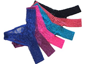 Nabtos Lace Thongs For Womens G String Underwear Pack Of 6 Sexy Panties Intimates Lingerie