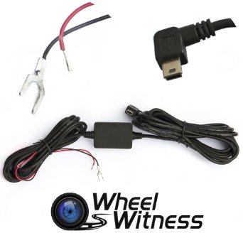 WheelWitness - Dash Cam Hardwire Installation Kit - 12V to 5V Mini USB - for HD PRO & All Mini USB Dashboard Camera Power Supply Car Charger GPS Car DVR Power Box for Stealth Installation - 12 Feet
