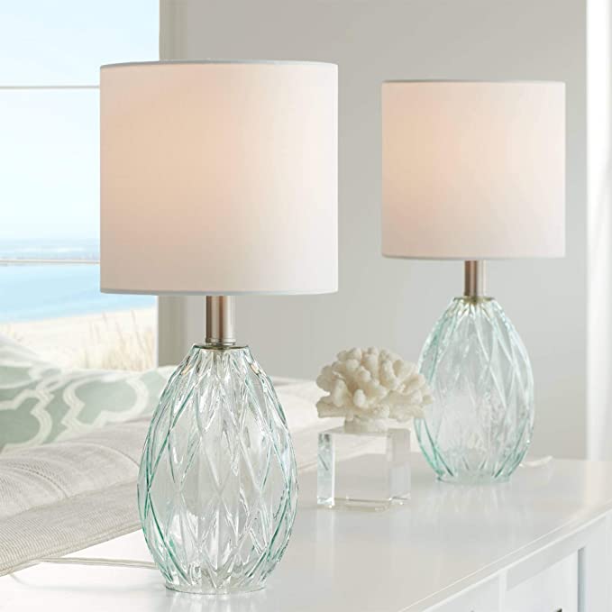 Rita Blue-Green Glass Accent Table Lamp Set of 2-360 Lighting