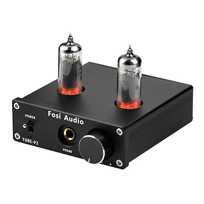 Vacuum Tube Headphone Amplifier Tube Amp Mini Hi-Fi Stereo Audio Preamplifier with Low Ground Noise Output Protection for Headphones - Fosi Audio P2