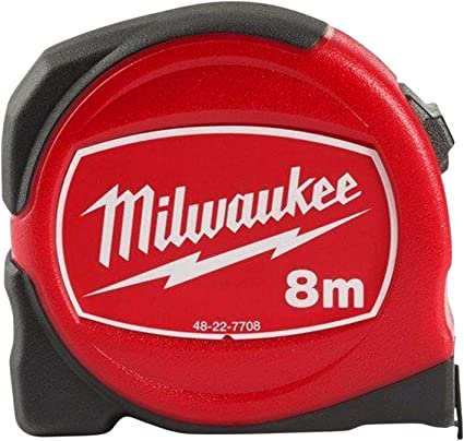 Milwaukee 48227708 0 - 8 m/25 mm Tape Measure, Red