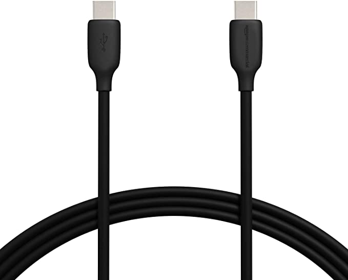 AmazonBasics USB-C 2.0 to USB-C Cable (USB-IF Certified) - 1.83 m, Black (2-Pack)