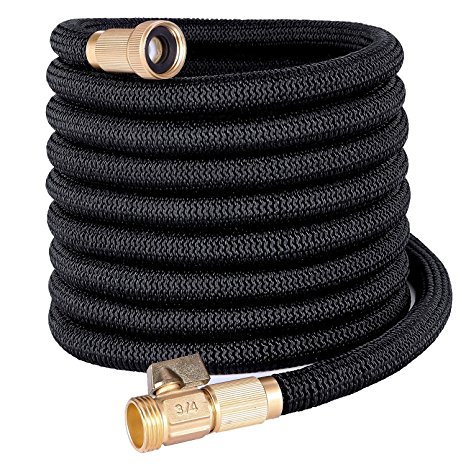 YEAHBEER 100 ft Garden Hose,Double Latex Core with 3/4 Solid Brass Fittings,Durable and Lightweight Expandable Water Hose,Suitable For Home and Commercial Use,Free Storage Bag (100FT)